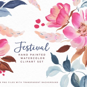 Watercolor Flower Clipart - Festival