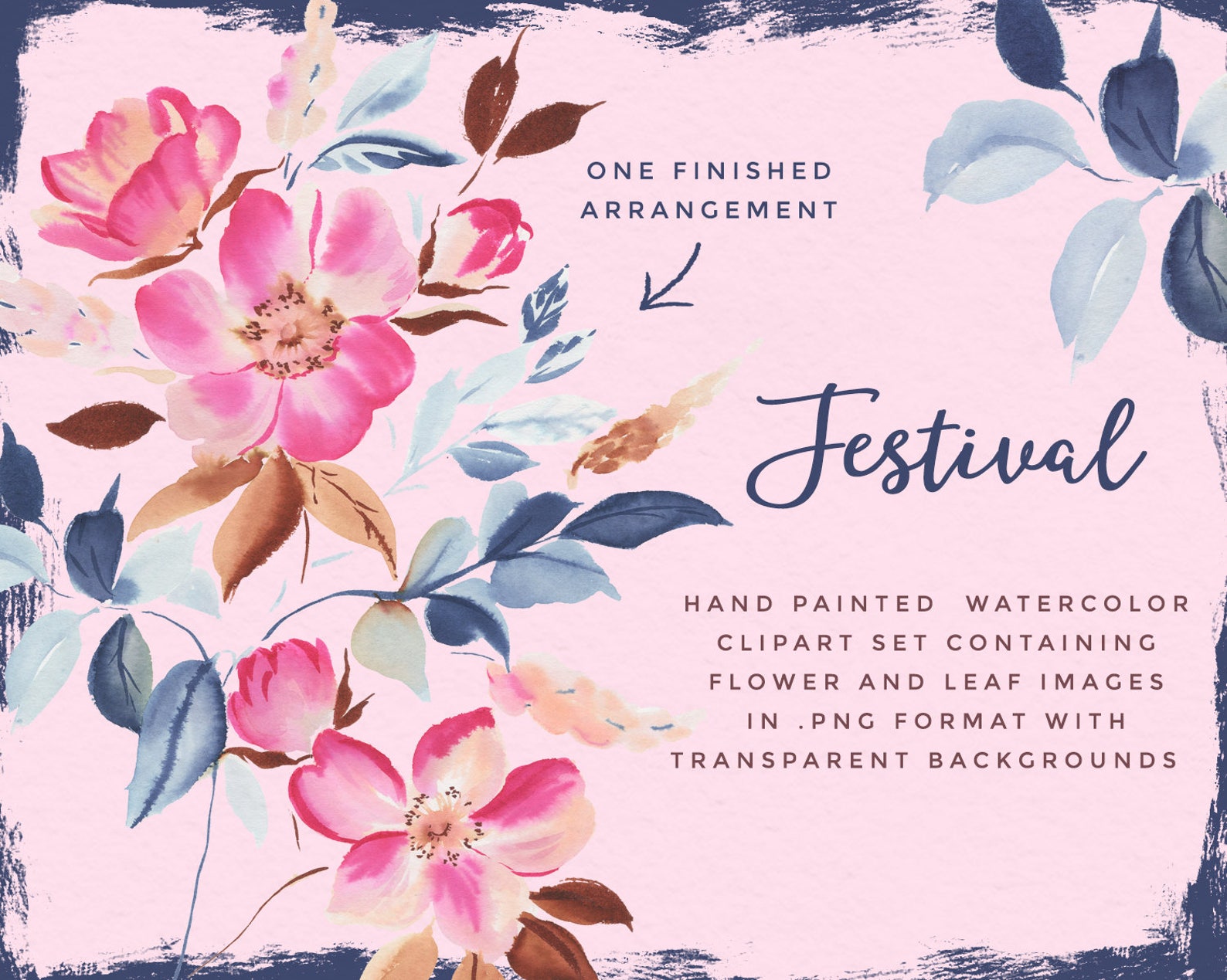 Watercolor Flower Clipart Festival - Etsy