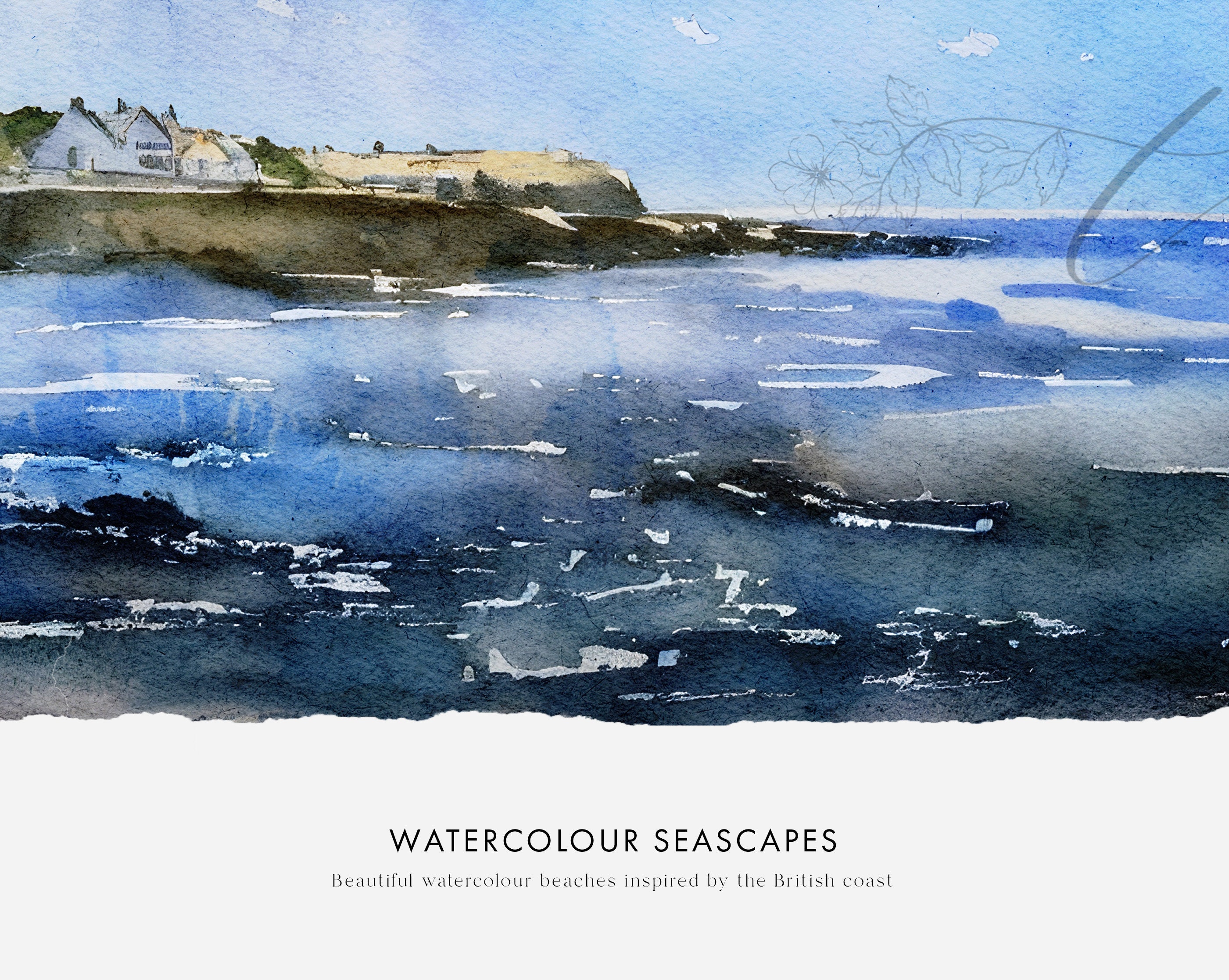British Coast Watercolor Prints Set 6 Beautiful Digital - Etsy