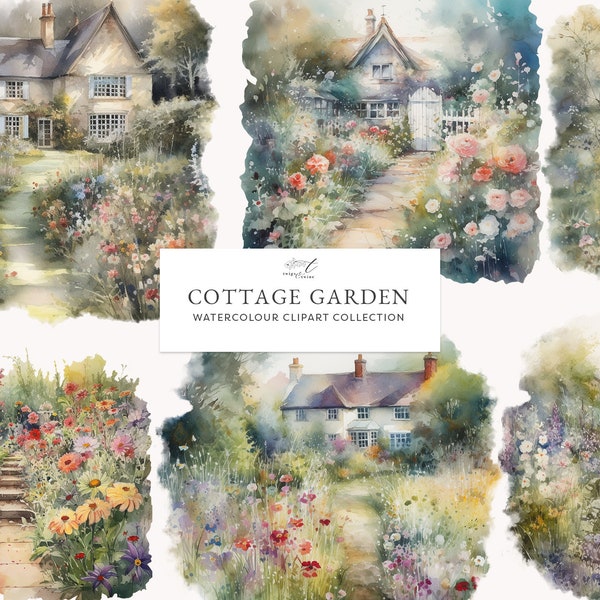 Cottage Garden Watercolor Set -  21 Scenes of English Countryside Beauty - Charming Cottage Garden Scenes - Perfect for Home Decor & More!