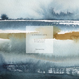 Serenity - artistieke handgeschilderde achtergrond - dessinpapier met wassingen in waterverf. Direct downloaden. 10 x 10 inch, gratis commercieel gebruik