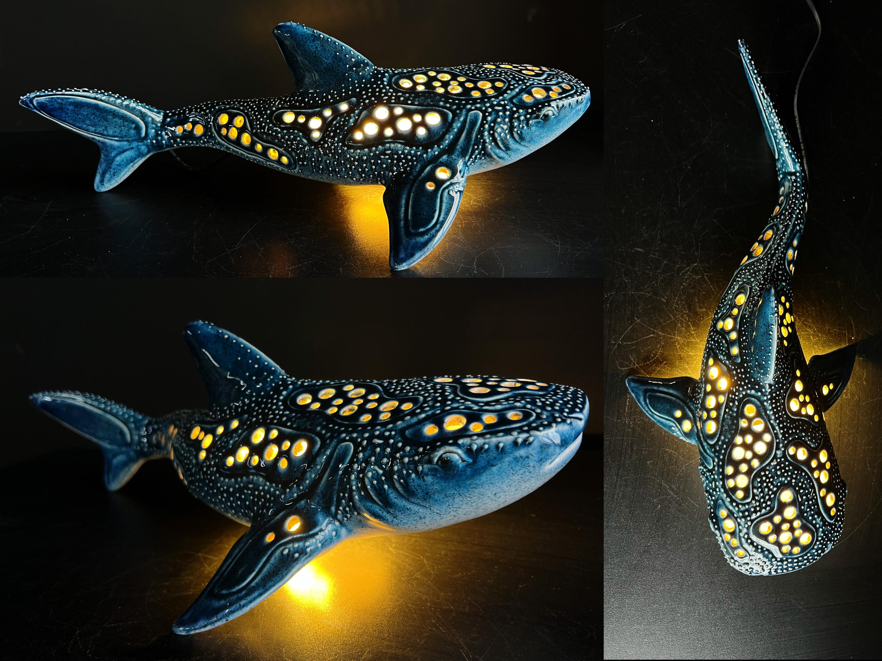 Whaleshark Ceramic Sculptural Lamp - Perfect Match to the Coastal