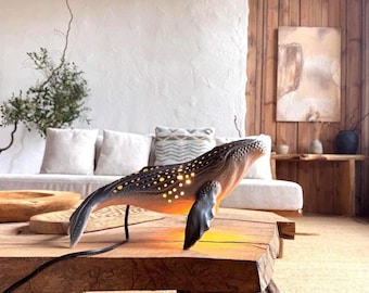 Handmade Ceramic Humpback Whale Lamp: The Perfect Gift for Sea Enthusiasts