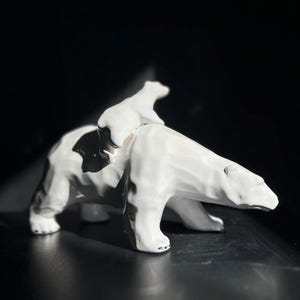 Polar bear ceramic figurine - collectible art gift