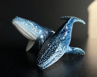 Humpback Whale Ceramic Sculpture - Perfect Gift for Couples, It