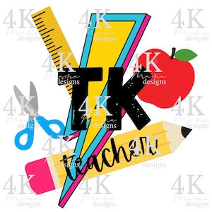 TK Teacher Sublimation Design: Back to School PNG (Digital Download)