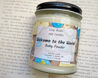 Newborn Candle, Baby Powder Candle, Baby Shower Candle, Welcome to the World, Gift for New Mom, New Parents, Baby Shower Gift, New Baby Gift