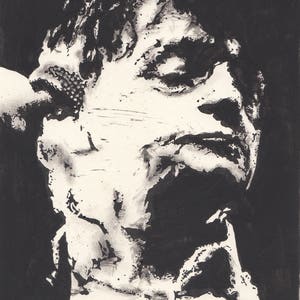 Mark E Smith (The Fall) Lino 15cm x 20cm - Limited run of 30