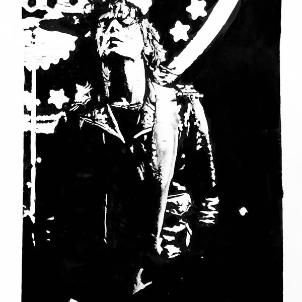 Dee Dee Ramone (Ramones 1977) Linoprint A3 Limited