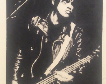 Jean Jacques Burnel (The Stranglers) Linoprint A3 Limited Run of 30.