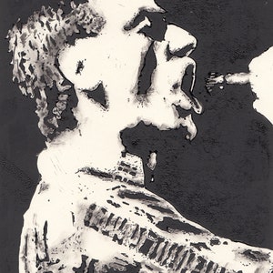 Malcolm Owen (The Ruts) Lino 15cm x 20cm - Limitierte Auflage von 30