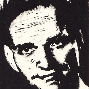Florian Schneider (Kraftwerk) Lino 15cm x 20cm