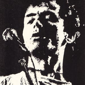 Hugh Cornwell (The Stranglers 1977) Lino 15cm x 20cm. Limited Edition print of 30.