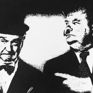 Laurel & Hardy Linoprint A3 Limited Run of 30.