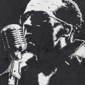 Dave Vanian (The Damned)  Linoprint 21cm x 30cm. Limited Edition of 30.