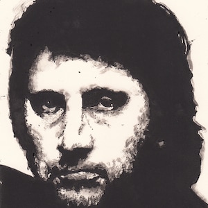 Jet Black (The Stranglers) Lino 15cm x 20cm. Limited run of 30.