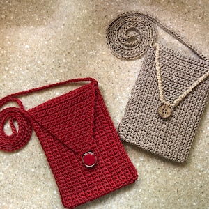 Sturdy Nylon 2-Pocket Purse Cell Phone Pouch Phone Bag with Flap and Button Loop Closure