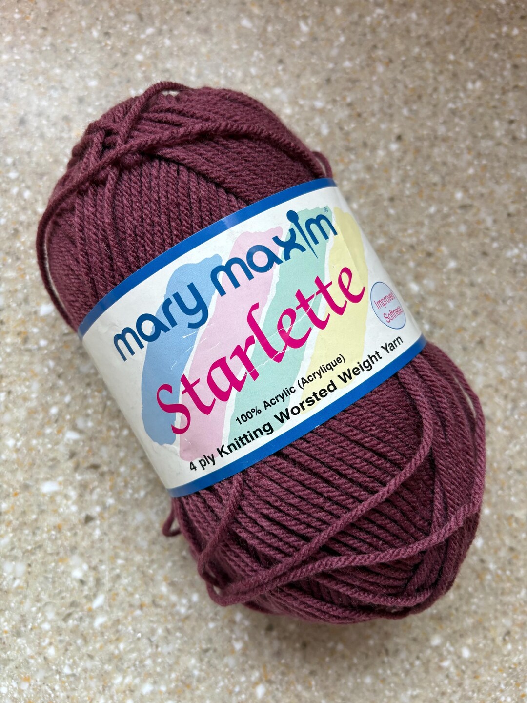 Mary Maxim Starlette Yarn: #085 Dark Rose - Etsy