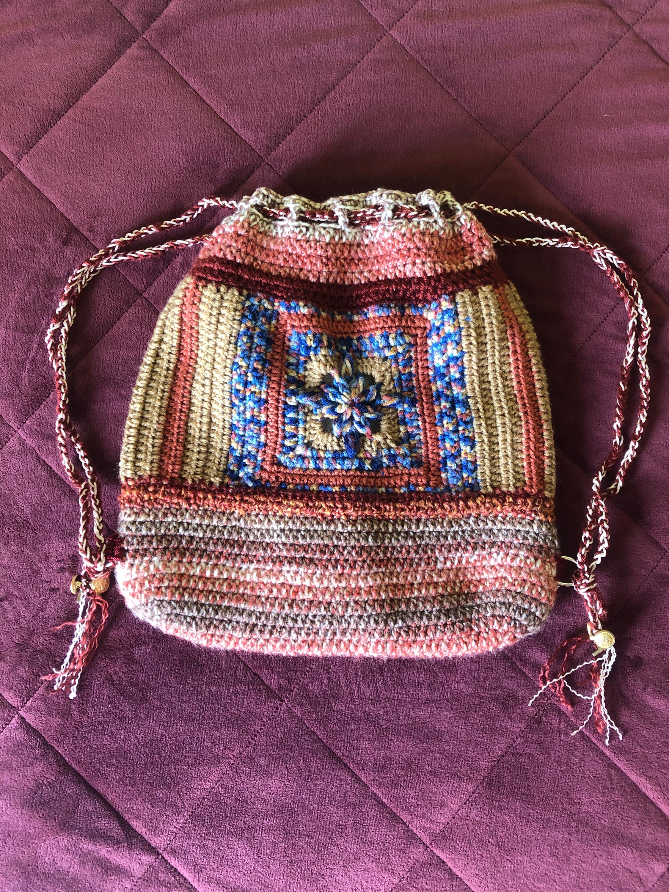 Bohemian Southwest Wool XL Backpack Bag Wrangler Aztec Knitted Backpack - Montana West – MONTANA  main image 3