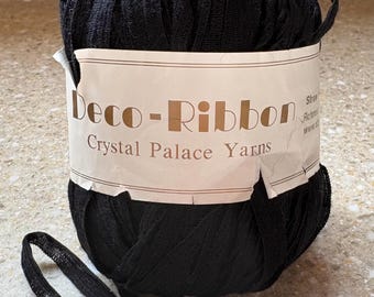 Deco-Ribbon Crystal Palace Black Yarn Straw Into Gold
