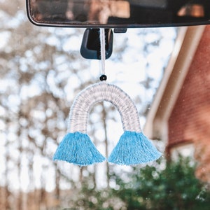 CUSTOM Boho Rainbow Car Charm Essential Oil Diffuser, Rainbow Car Charm, CUSTOM Macrame Rainbow Car Charm, Gifts for her, Macrame Diffuser image 4