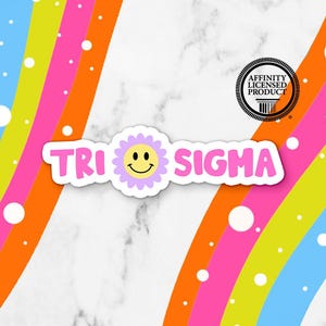Retro Flower Sorority Vinyl Decals | Custom Greek Letter Stickers, Personalized Sorority Gifts, Retro Sorority Decor, Big Little Gifting