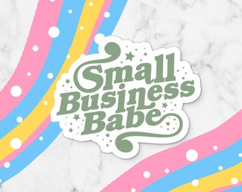 Green "Small Business Babe" Vinyl Sticker | Laptop Decal Sticker Small Gift Laptop Sticker Permanent Vinyl Decal Business Owner Sticker