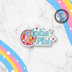 Disco Ball Sorority Name Custom Sorority Vinyl Sticker | Custom Sorority Sticker Greek Letters Sticker Y2K Neon Bid Day Big Little Sticker