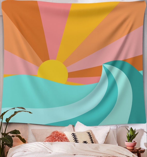 Abstract Ocean Indoor Wall Tapestry Tapestry Wall Hanging Etsy