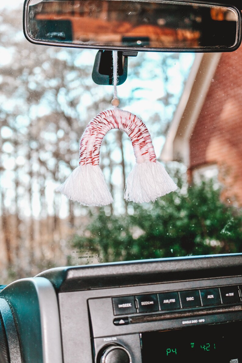 CUSTOM Boho Rainbow Car Charm Essential Oil Diffuser, Rainbow Car Charm, CUSTOM Macrame Rainbow Car Charm, Gifts for her, Macrame Diffuser image 5