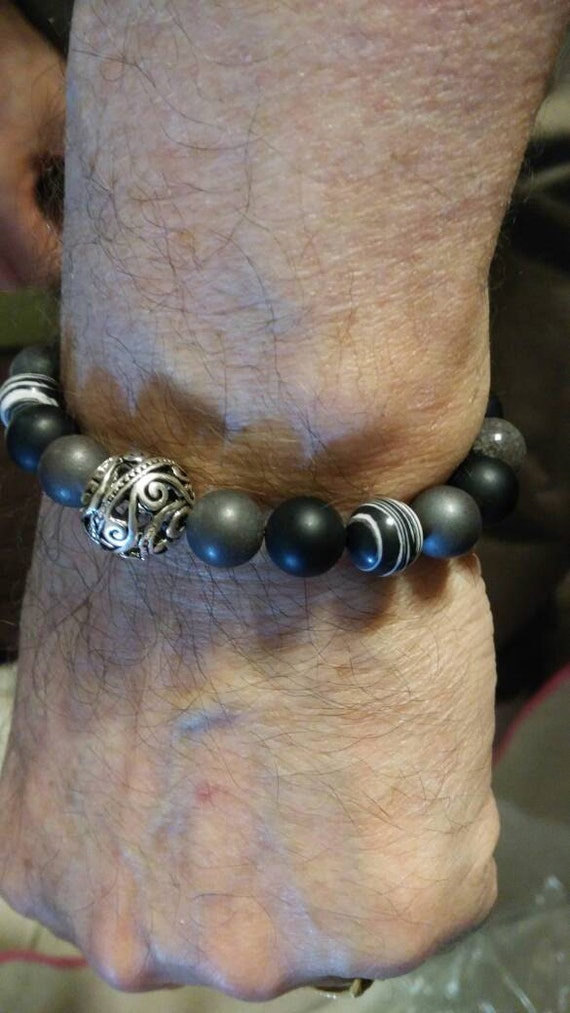 Men's Agate Beaded Bracelet