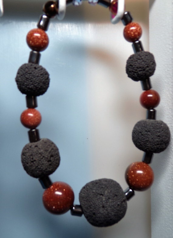 Lava Rock - Hematite Men's Bracelet