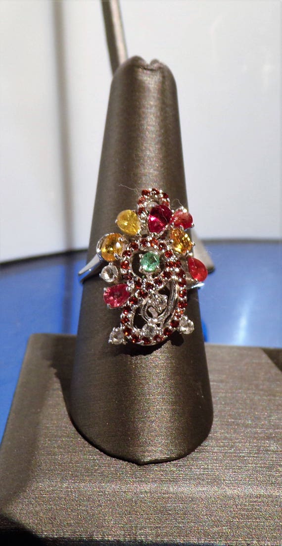 Multi-gem Cocktail Ring