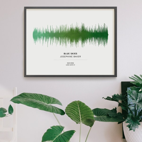 Schallwelle Druck personalisiert mit Ihrem Song Wahl Geschenk für Freund Musik Poster Schlafzimmer