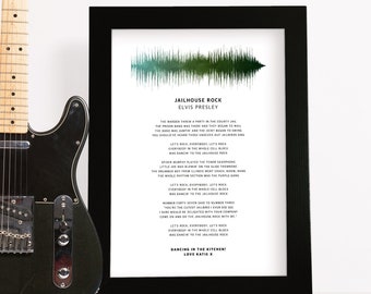Lyrics Sound Wave Poster Personalised Any Song First Dance Soundwave Gift for Men Music