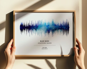 Stars & Space Music Sound Wave Art - Personalised Song Poster Gift - Unique Personalised Soundwave Artwork