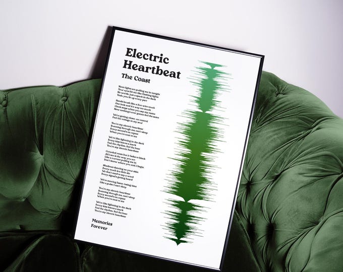 Personalised Song Lyrics Sound Wave Poster | Custom Music Wall Art | Gift For Boyfriend