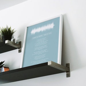 Lyrics Sound Wave Poster Personalised Any Song First Dance Soundwave Gift for Men Music image 4