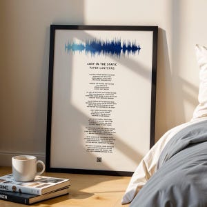 Lyrics Sound Wave Poster Personalised Any Song First Dance Soundwave Gift for Men Music