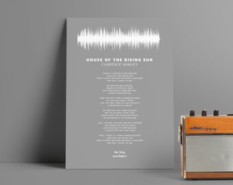 Lyrics Sound Wave Poster Personalised Any Song First Dance Soundwave Gift for Men Music