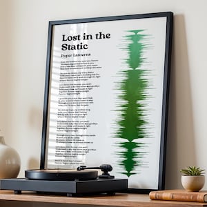 Personalised Watercolour Song Lyrics Sound Wave Poster | Custom Music Wall Art | Gift For Boyfriend
