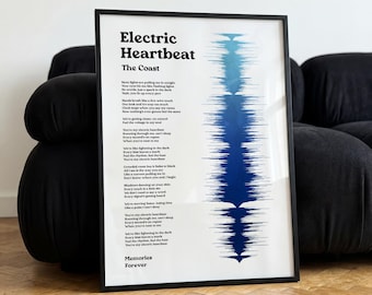 Personalised Song Lyrics Sound Wave Poster | Custom Music Wall Art | Gift For Boyfriend