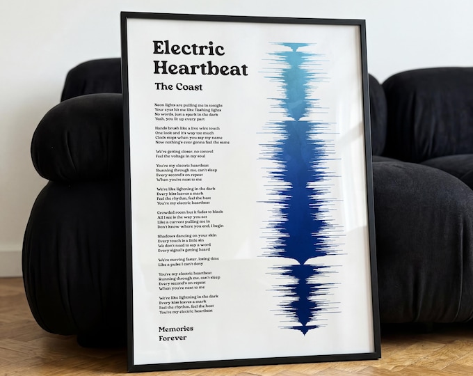 Personalised Song Lyrics Sound Wave Poster | Custom Music Wall Art | Gift For Boyfriend