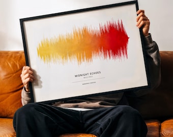 Custom Song Soundwave Art Print - Scannable QR Code - Personalised Music Gift