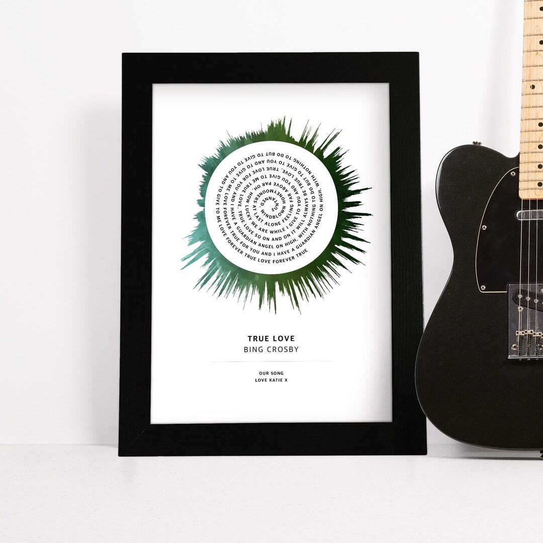 Spiral Lyrics Sound Wave Art Print Your Favourite Song's Lyrics Transformed Into Music Wall Art