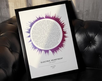Personalised Spiral Song Lyrics Sound Wave Poster | Custom Song Art Print