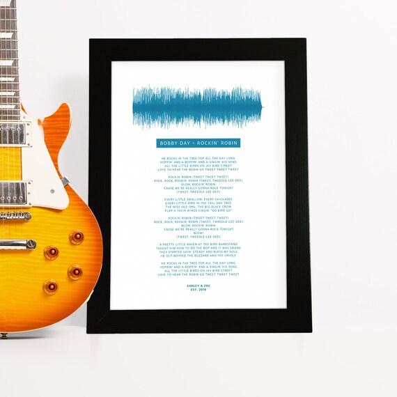 Song Lyrics Sound Wave Print First Anniversary Gift For Etsy etsy