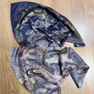 Botanical Print Silk Scarf: Hand-Dyed Eco Print, Natural Dye