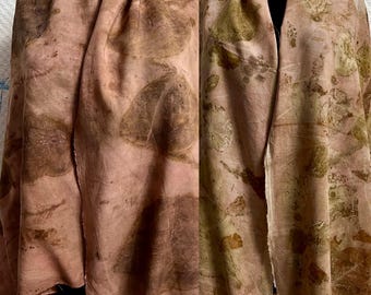 Eco-Print Cotton Fabric: Natural Dyed Plant Print for Sewing