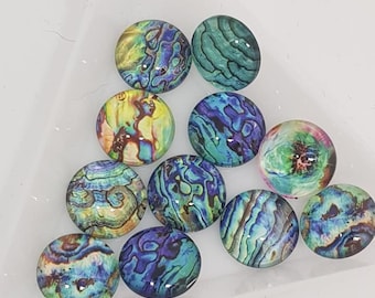 10 Colourful Butterfly Cabochons Round Glass Cabochon Flat Back Bug Cute 10mm UK